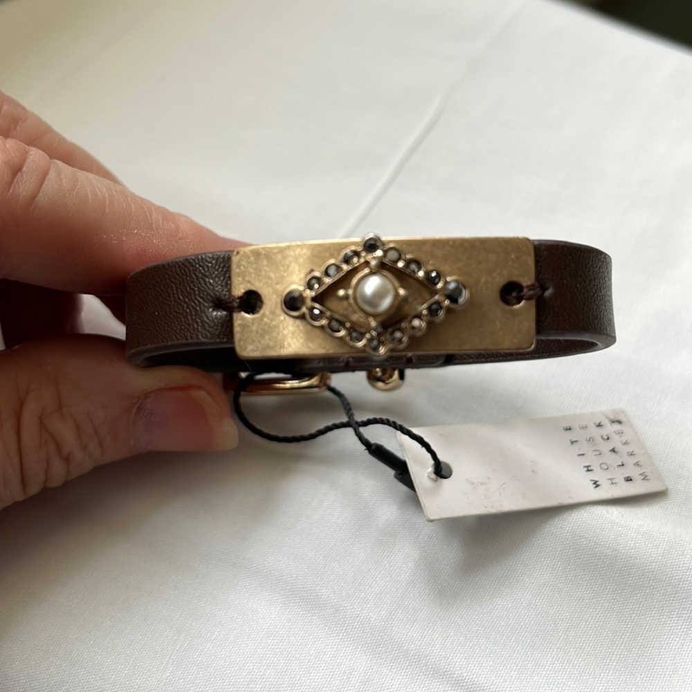 NWT WHBM Brown Leather Bracelet, 8.5”